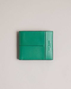 Ted Baker Breaker Leather Bifold Wallet Green | 5207649-RT