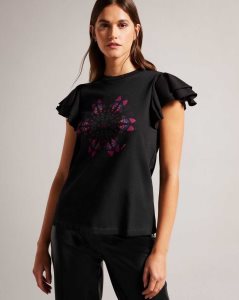 Ted Baker Butella Kaleidoscope Graphic T-Shirt Black | 1502638-UV