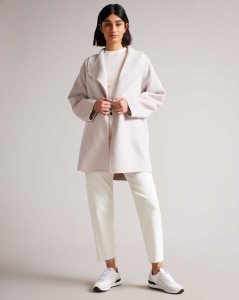 Ted Baker Caysa Cocoon Coat With Oversized Collar Pink | 7490631-SA