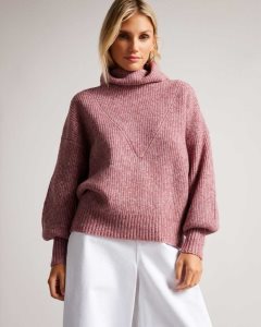 Ted Baker Cchloe High Neck Sweater Pale Pink | 0876914-QP