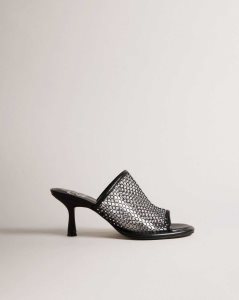 Ted Baker Celya Crystal Mesh Heeled Sandals Black | 9253801-UZ