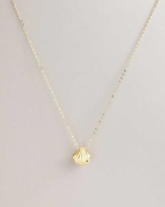 Ted Baker Clamra Clam Shell Pendant Necklace Gold Colour | 9572031-AJ