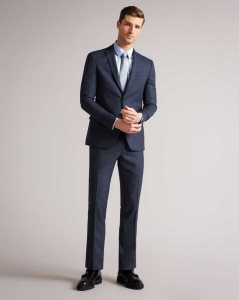 Ted Baker Cleets Navy Scratch Slim Fit Suit Trousers Navy | 9281430-DA