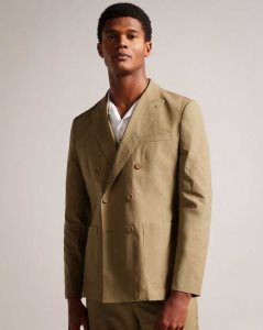 Ted Baker Cleevej Cotton And Linen Suit Jacket Stone | 1628537-IZ