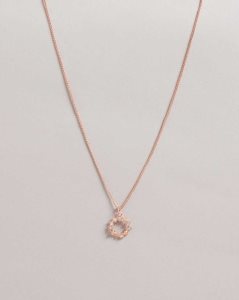 Ted Baker Cresar Calypso Crystal Hoop Pendant Necklace Rose Gold Colour | 4209873-IN