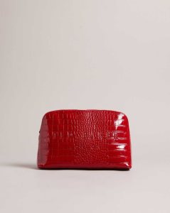 Ted Baker Crocana Croc Detail Debossed Washbag Red | 1308427-WO