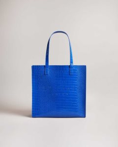 Ted Baker Croccon Croc Detail Large Icon Bag Bright Blue | 1628379-NX