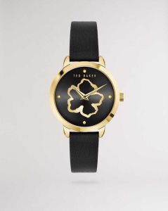 Ted Baker Devas Magnolia Watch With Vegan Leather Strap Black | 8537412-RD