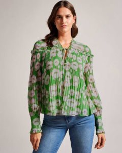 Ted Baker Ellerie Swing Blouse with Blouson Sleeve Green | 2618734-QG