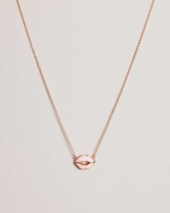 Ted Baker Emani Kiss Kiss Enamel Necklace Pale Pink | 0546387-ZG