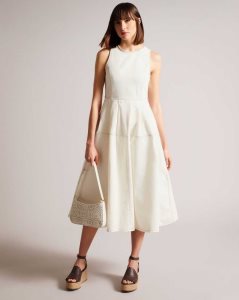 Ted Baker Eriie Sleeveless Full Skirted Dress Ivory | 6185279-CB