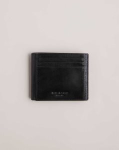 Ted Baker Finliy Waxy Leather Bifold Wallet Black | 4719620-MH