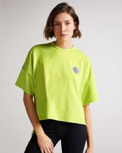 Ted Baker Glianas Mesh Jersey T Shirt Bright Green | 8137205-MA