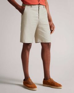 Ted Baker Golan Linen Shorts Ecru | 1648097-TJ