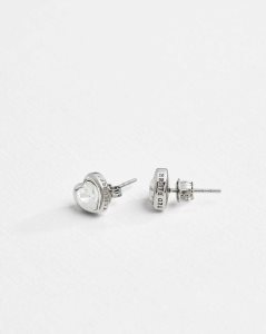 Ted Baker Han Crystal Heart Earrings Clear | 0349765-WX