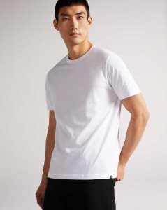 Ted Baker Hawking Short Sleeve Plain T Shirt White | 0951482-CV