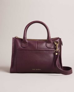 Ted Baker Hickory Stitching Detail Wide Tote Bag Deep Purple | 1294607-LD