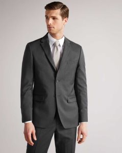 Ted Baker Irvinjr Regular Charcoal Twill Suit Jacket Charcoal | 8730265-QL