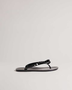 Ted Baker Jassey Bow Flip Flops Black | 5069347-JR