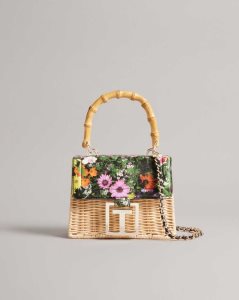 Ted Baker Jaysisa Printed Mini Basket Bag Black | 3625819-KU