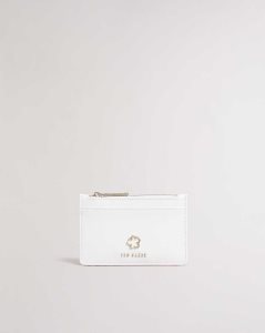 Ted Baker Jorjio Flower Eyelet Zip Card Holder Ivory | 4310927-GC