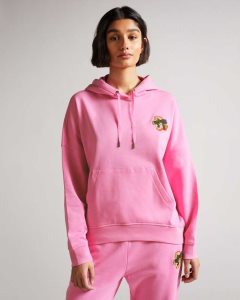 Ted Baker Karrlaa Hoodie With Flower Patch Pink | 4783190-VX