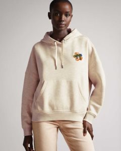 Ted Baker Karrlaa Hoodie With Flower Patch Natural | 7126943-OF