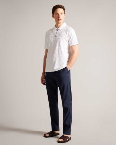 Ted Baker Kimmel Linen Blend Elasticated Trousers Navy | 5463917-YN