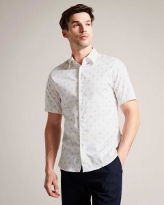 Ted Baker Kymsho Short Sleeve Floral Shirt White | 0243769-KG