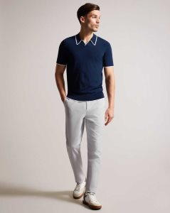 Ted Baker Lenard Irvine Slim Fit Smart Chinos Light Grey | 9732841-FZ