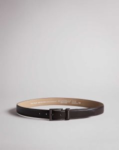 Ted Baker Lizwiz Leather Keeper Plate Belt Chocolate | 7038652-VG