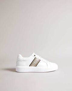 Ted Baker Lornie Platform Webbing Trainers Gold | 3792085-JT