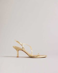 Ted Baker Myloh Metallic Kitten Heel Sandals Gold | 0215369-KO