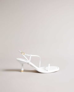 Ted Baker Myloh Metallic Kitten Heel Sandals White | 4207195-MU