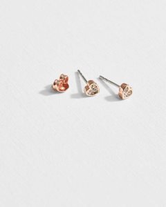 Ted Baker Neenia Nano Heart Stud Earrings Rose Gold | 1678045-DV