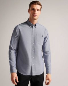 Ted Baker Paplet Long Sleeve Oxford Shirt Black | 9473602-RE