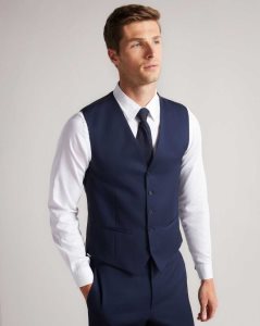 Ted Baker Perthws Slim Navy Twill Suit Waistcoat Navy | 8162047-XL