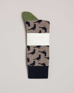 Ted Baker Pidgsok Pigeon Print Socks Dark Navy | 7354682-YS