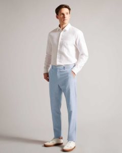 Ted Baker Portmay Slim Fit Dogtooth Trousers Blue | 9514280-FE