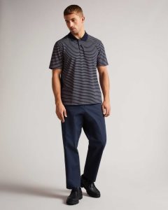 Ted Baker Ravens Striped Pique Polo Dark Navy | 2491786-DS