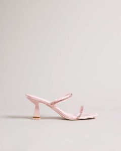 Ted Baker Rinita Diamante Satin Kitten Heel Sandals Pale Pink | 8961342-XI