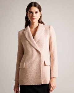 Ted Baker Robinet Oversized Marled Blazer Coat Pale Pink | 0926183-EA