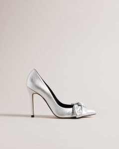 Ted Baker Ryal Metallic Court Shoes Silver | 7160928-SA