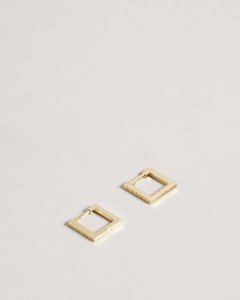 Ted Baker Senrii Small Square Hinge Earrings Gold Colour | 7185690-BG