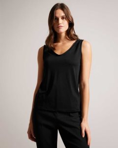 Ted Baker Shavon V Front Vest Black | 4318602-AG