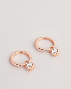 Ted Baker Sinaala Crystal Huggie Earrings Rose Gold Colour | 1405267-VW