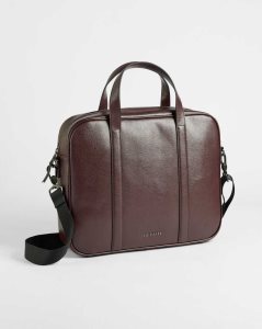 Ted Baker Strath Saffiano Leather Document Bag Oxblood | 3842097-AO