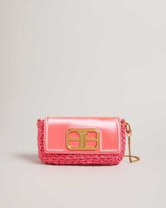 Ted Baker Tikyra Satin Crochet Crossbody Bag Coral | 9736085-TL