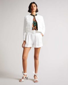 Ted Baker Tirsa Tailored Shorts With Wide Belt White | 9324085-HV