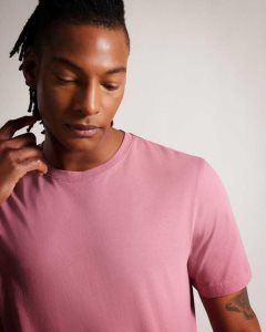 Ted Baker Tywinn Short Sleeve Regular Fit Plain T-shirt Pink | 1240598-PF